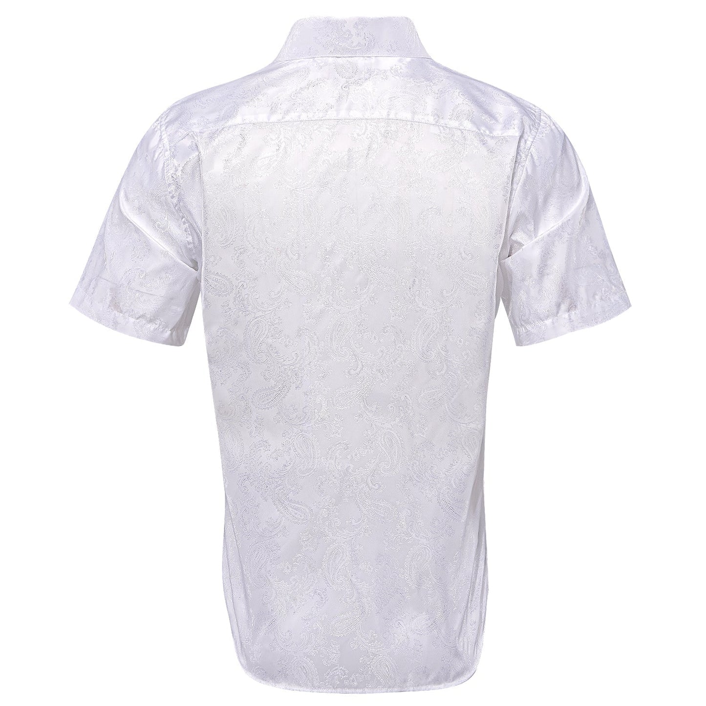 White Paisley Short Sleeve Dress Shirt shirt    - Sophisticated Gentlemen