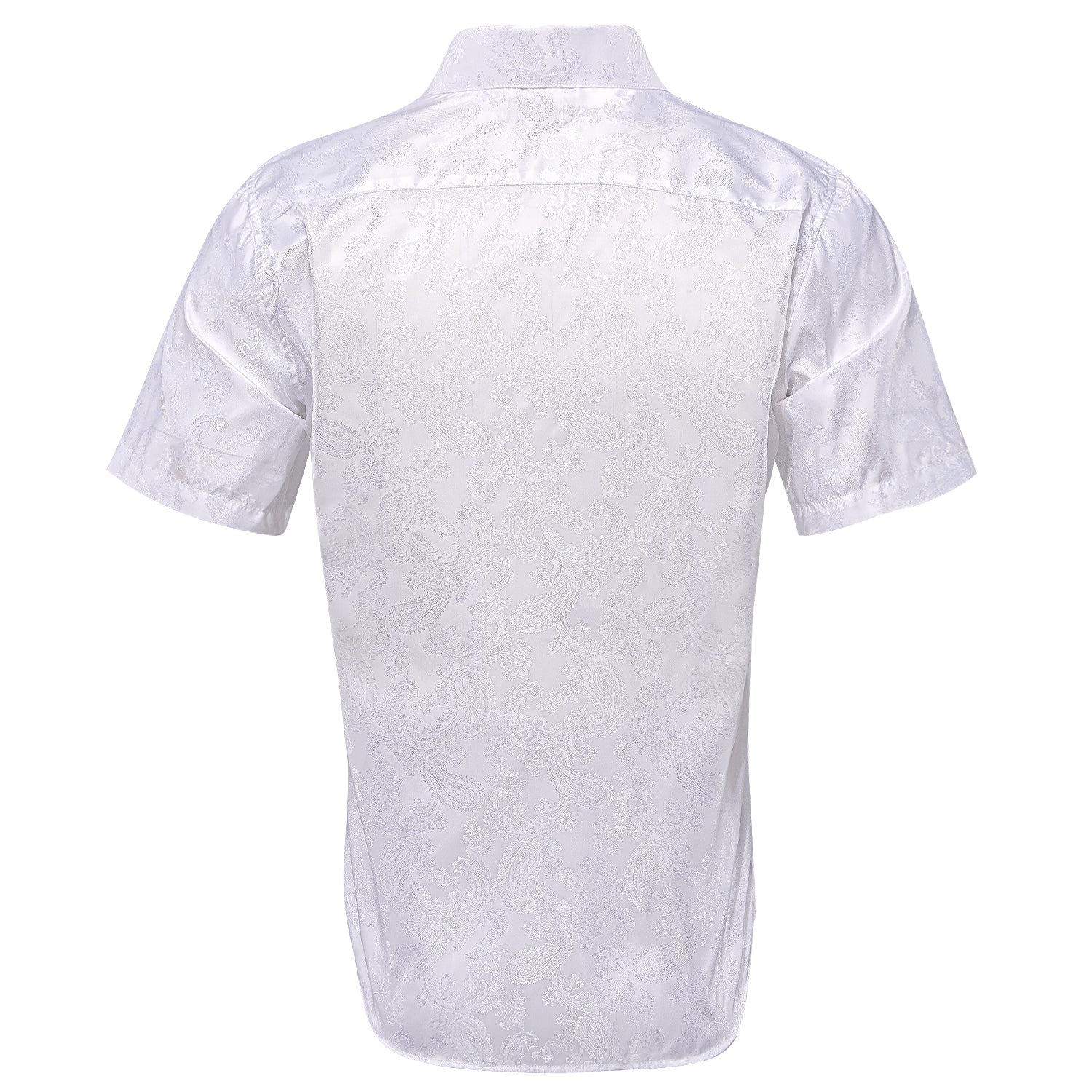 White Paisley Short Sleeve Dress Shirt shirt    - Sophisticated Gentlemen