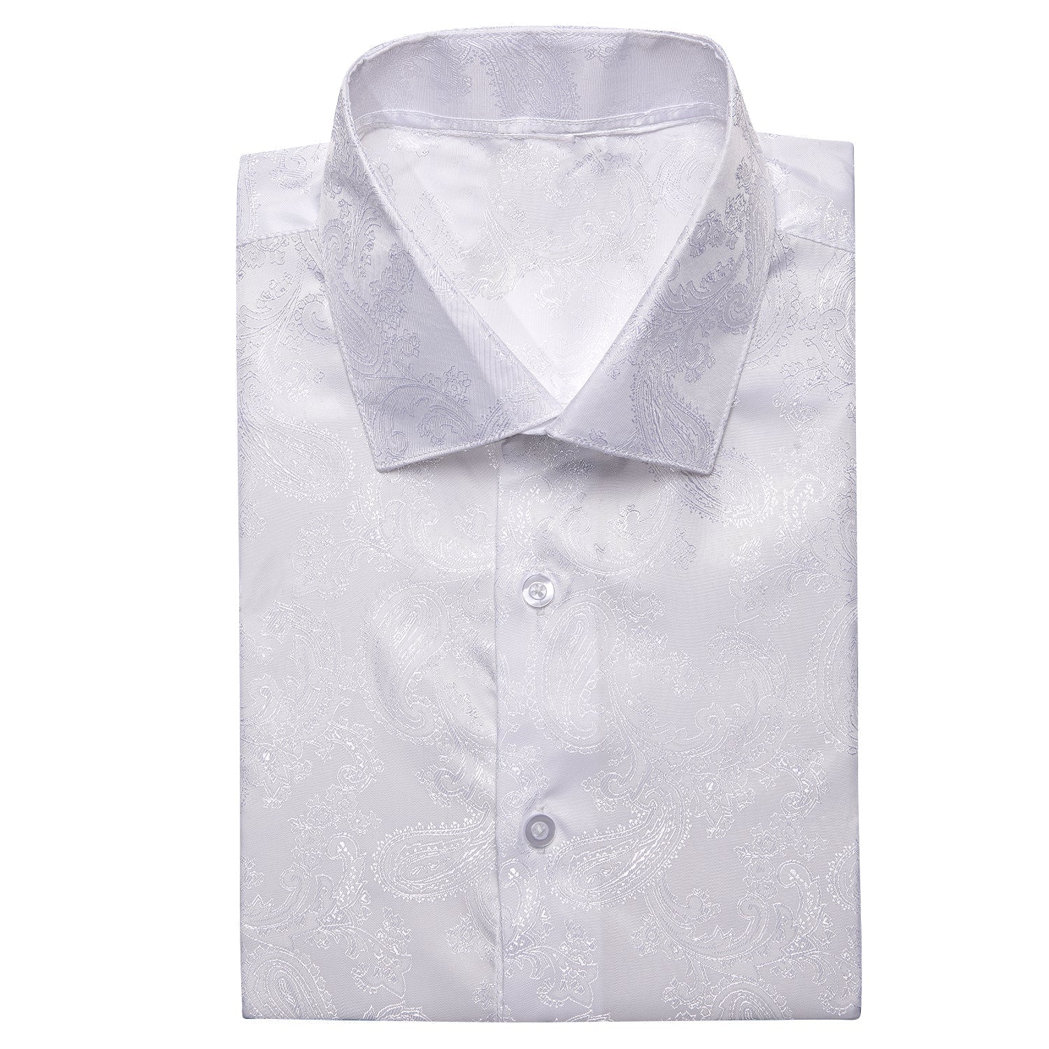 White Paisley Short Sleeve Dress Shirt shirt    - Sophisticated Gentlemen