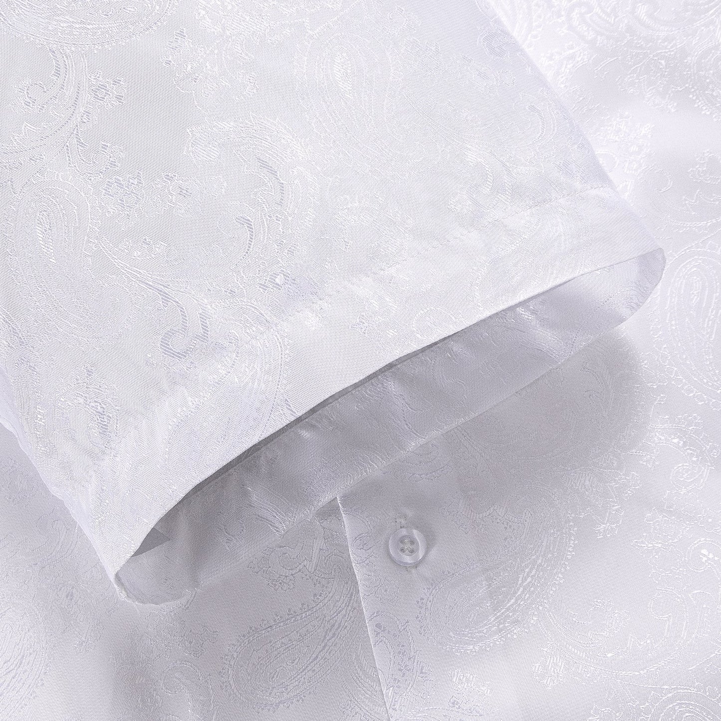 White Paisley Short Sleeve Dress Shirt shirt    - Sophisticated Gentlemen