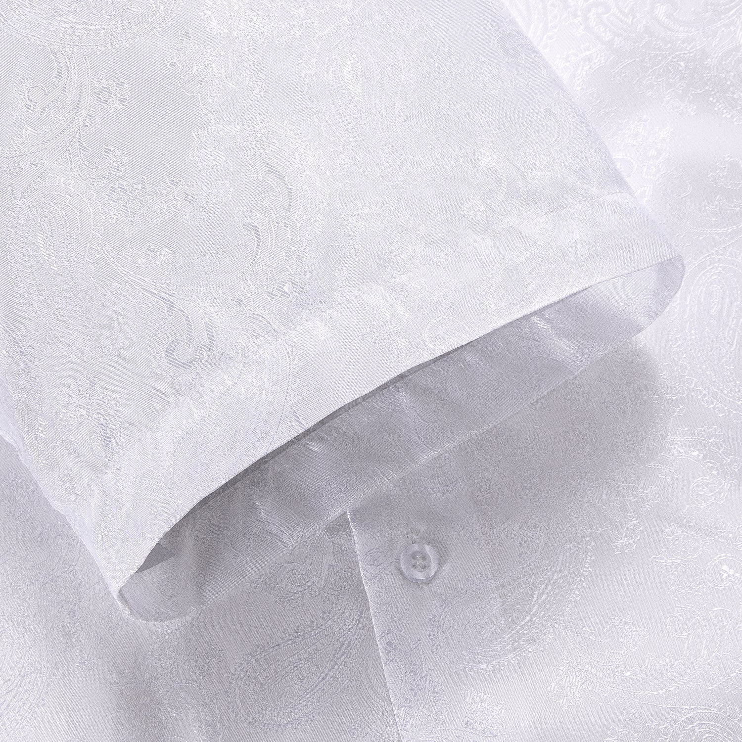 White Paisley Short Sleeve Dress Shirt shirt    - Sophisticated Gentlemen