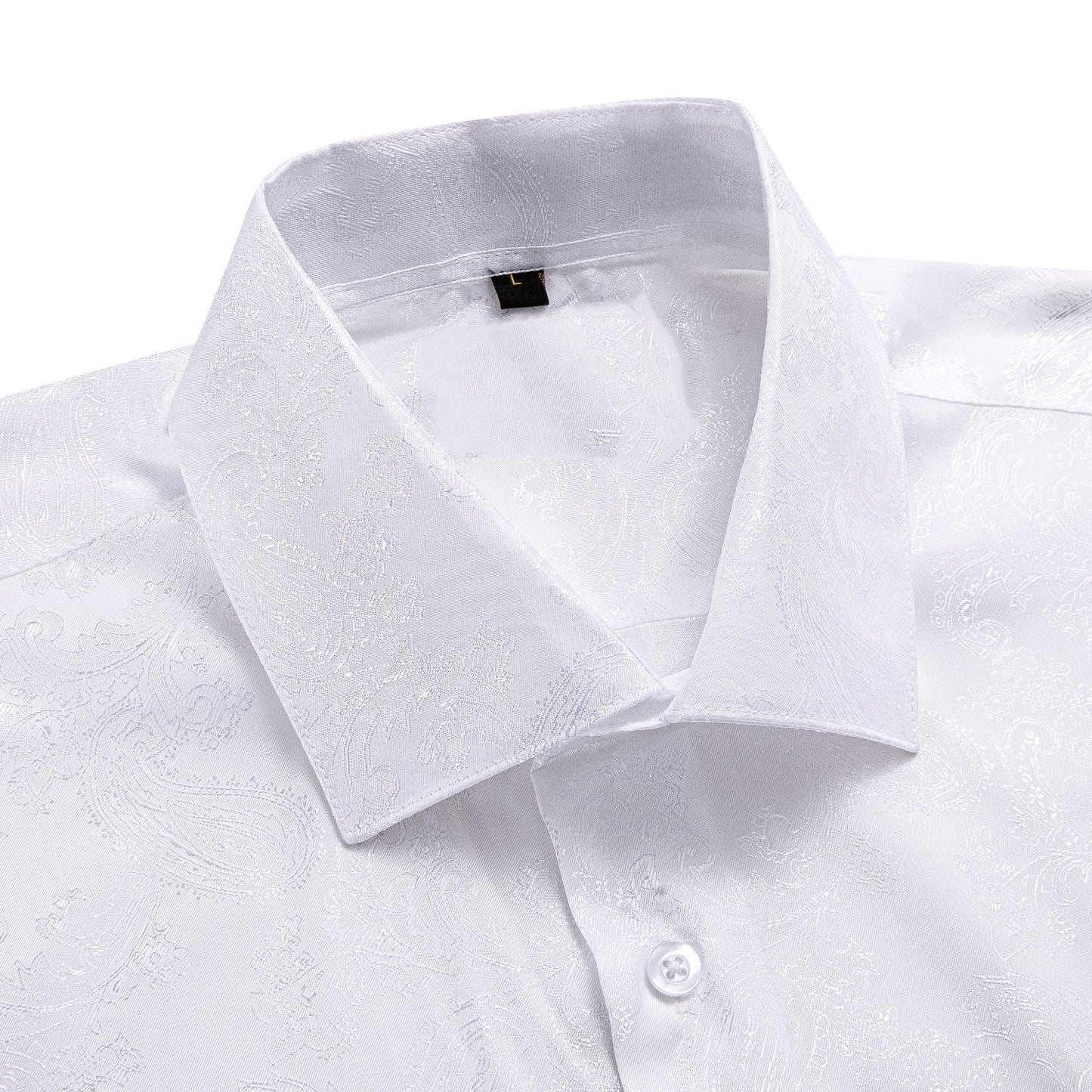 White Paisley Short Sleeve Dress Shirt shirt    - Sophisticated Gentlemen