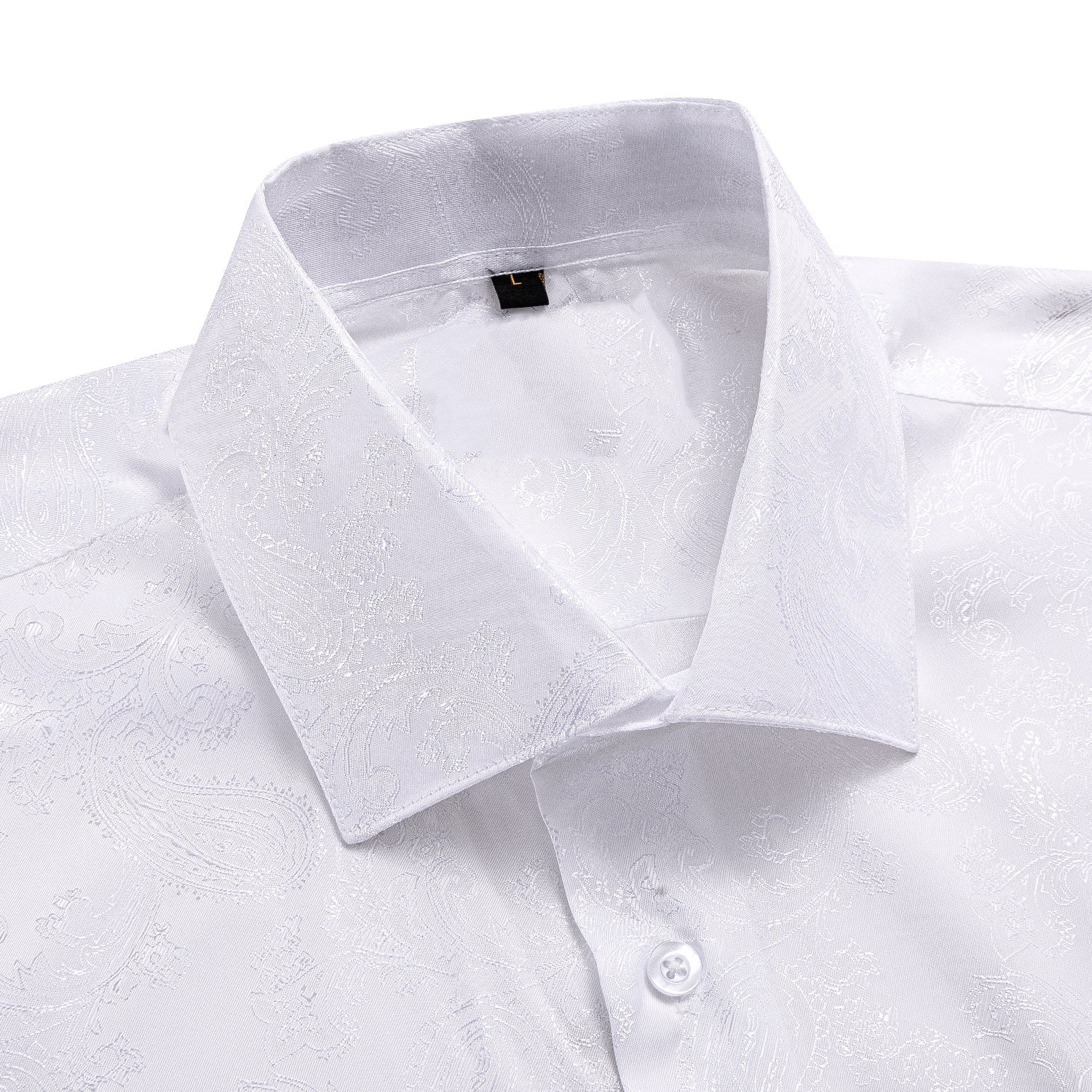 White Paisley Short Sleeve Dress Shirt shirt    - Sophisticated Gentlemen