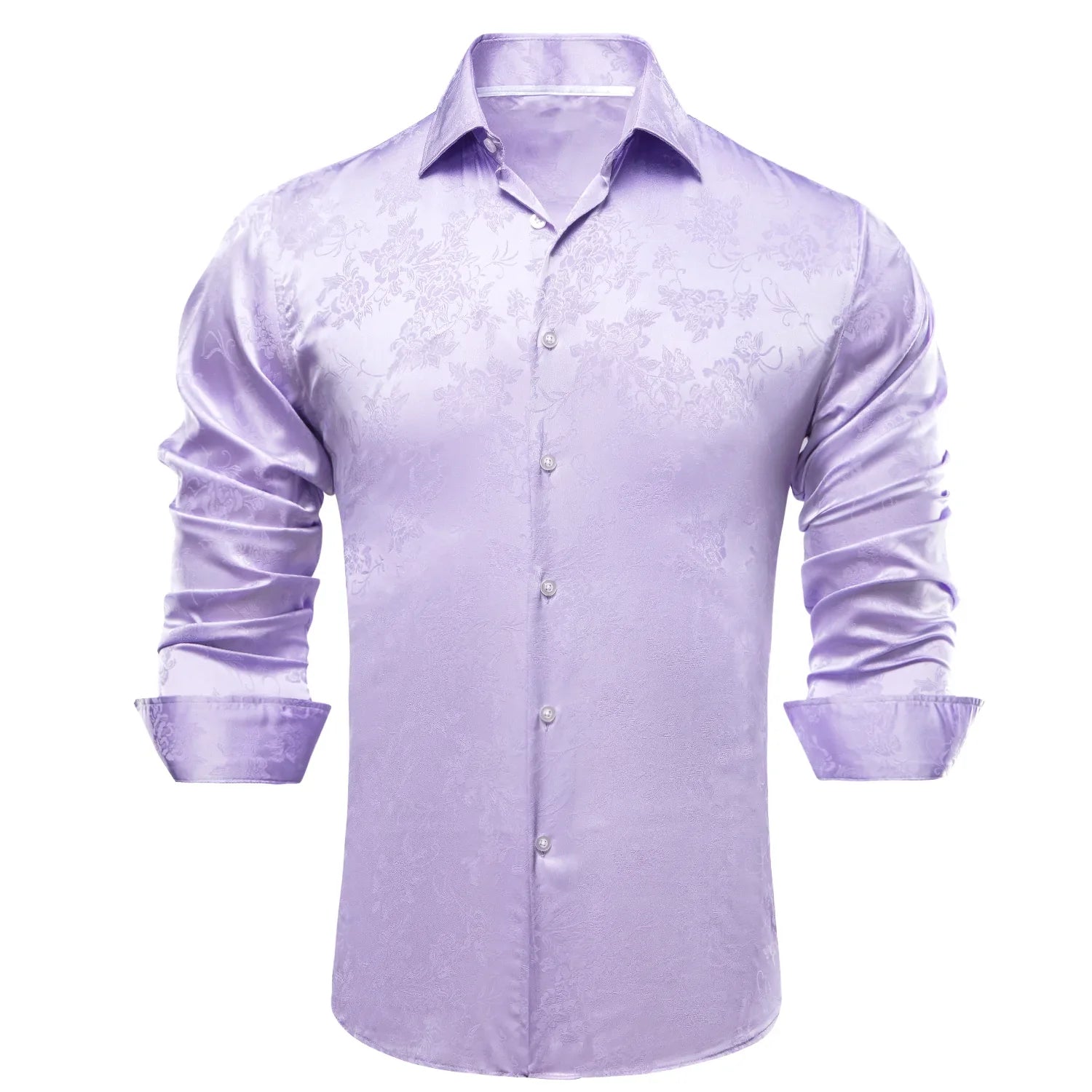 Lavender Floral Silk Dress Shirt shirt    - Sophisticated Gentlemen
