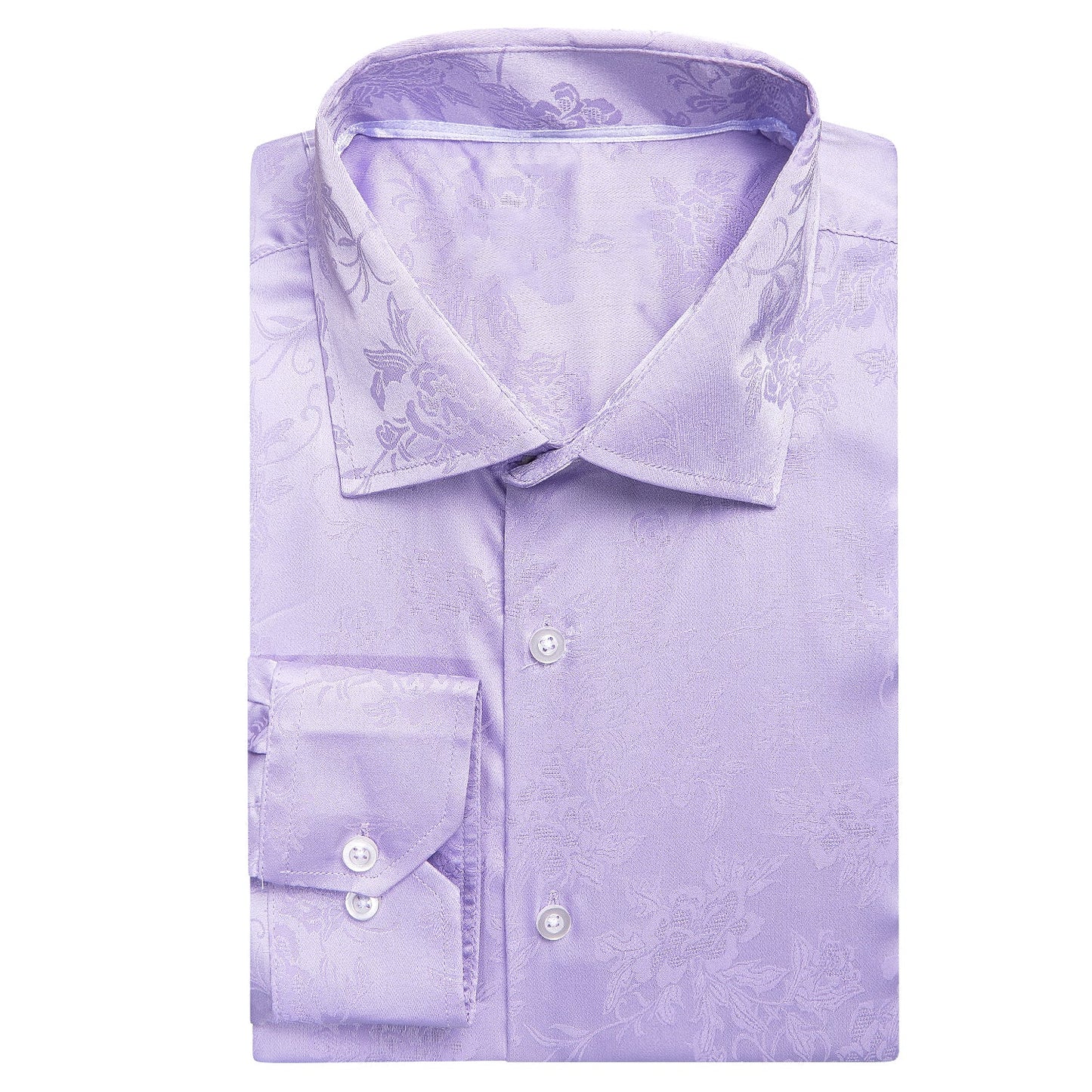 Lavender Floral Silk Dress Shirt shirt    - Sophisticated Gentlemen