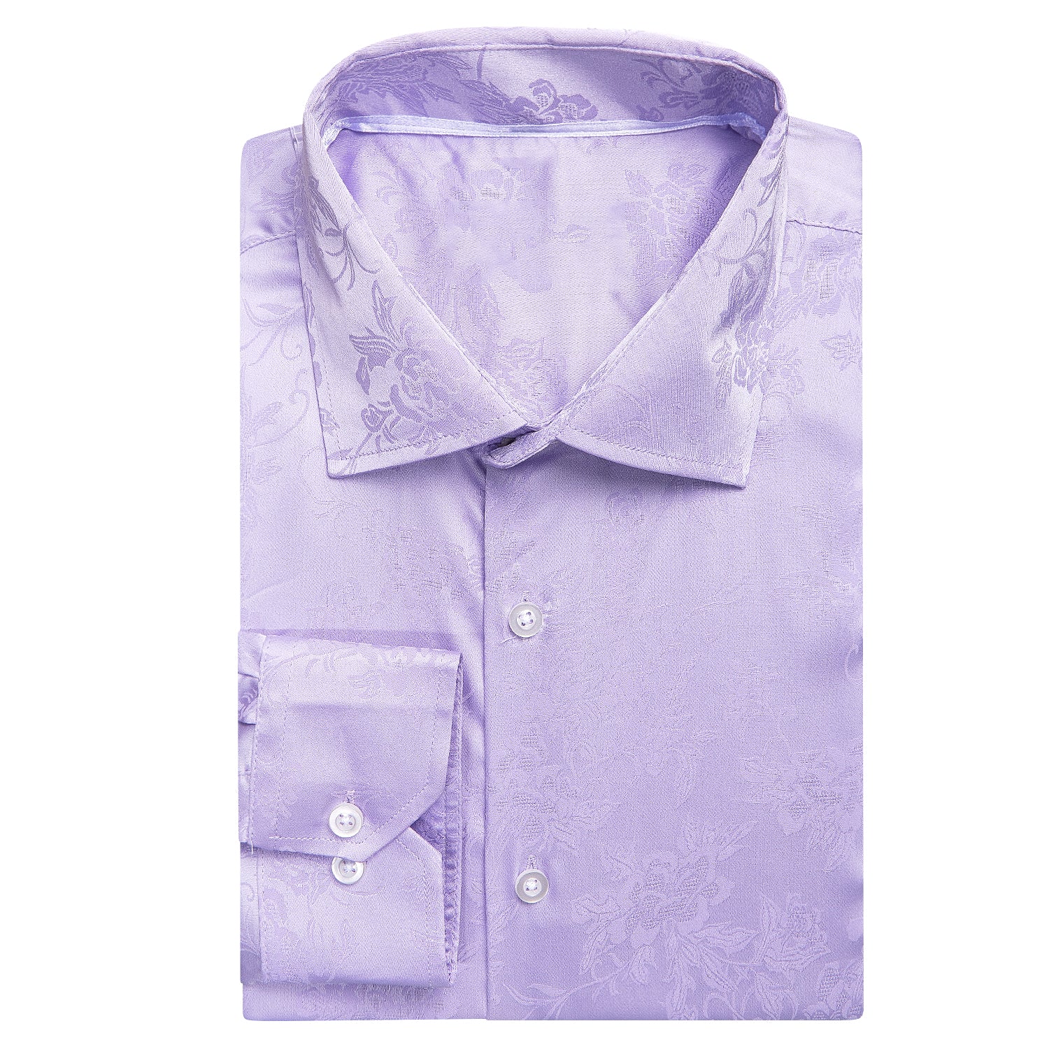 Lavender Floral Silk Dress Shirt shirt    - Sophisticated Gentlemen