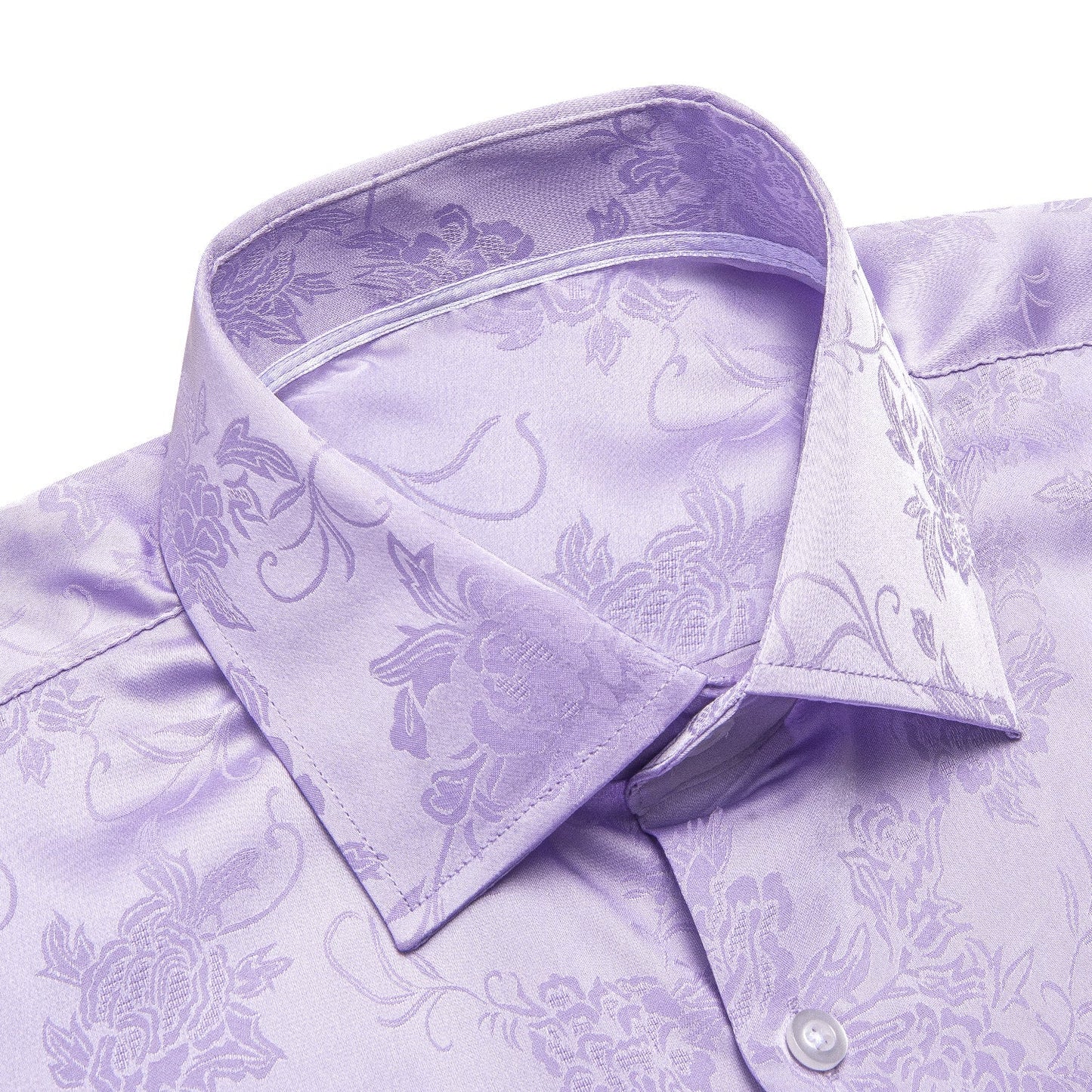Lavender Floral Silk Dress Shirt shirt    - Sophisticated Gentlemen