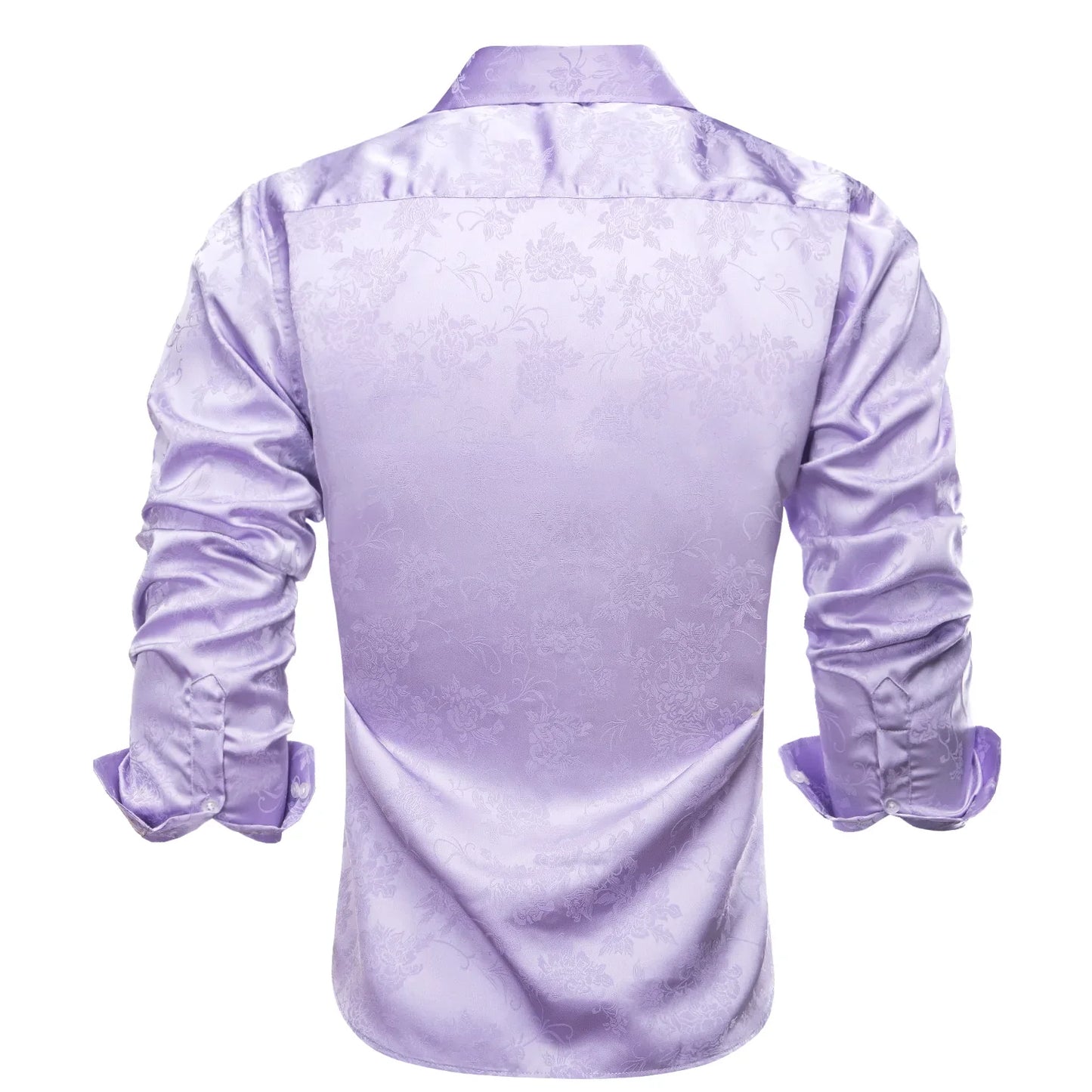 Lavender Floral Silk Dress Shirt shirt    - Sophisticated Gentlemen