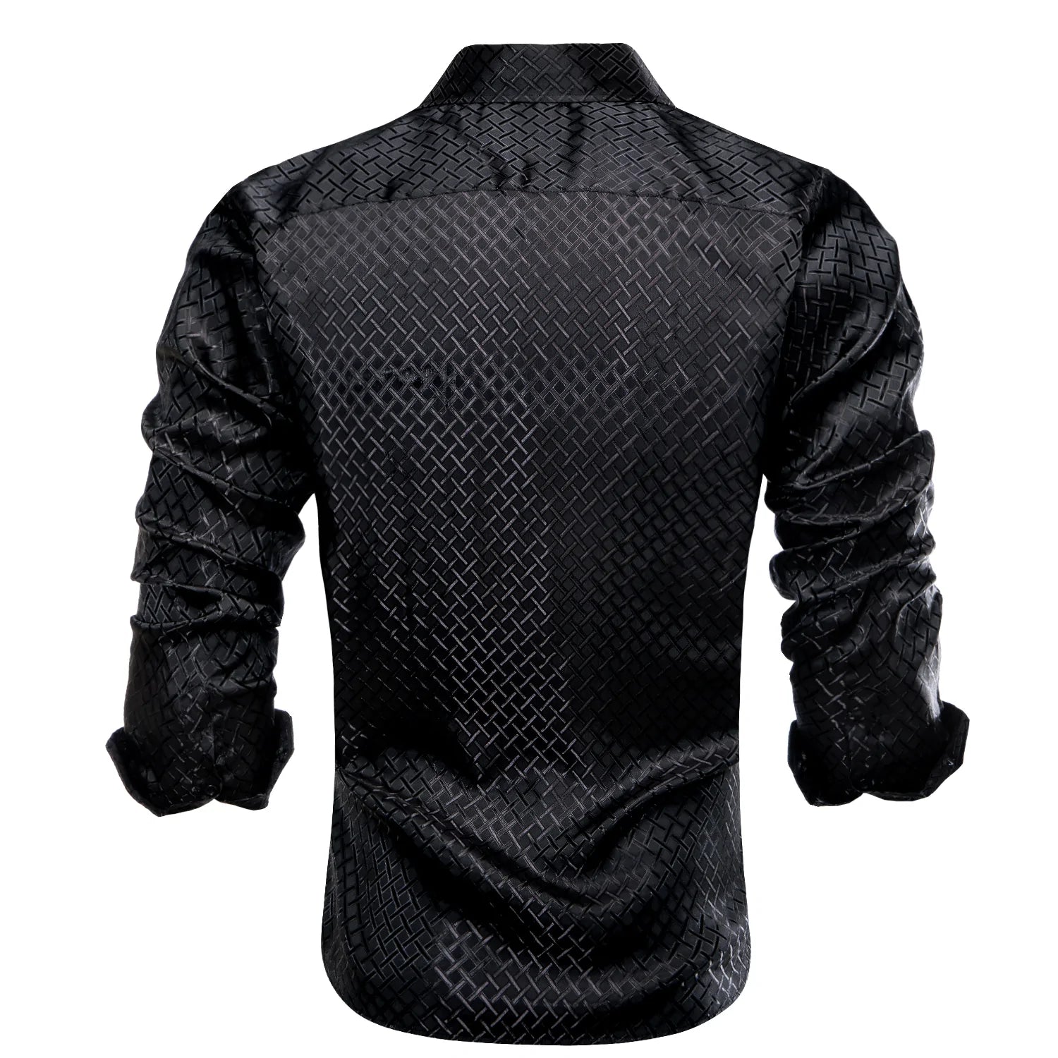 Black Plaid Silk Dress Shirt shirt    - Sophisticated Gentlemen