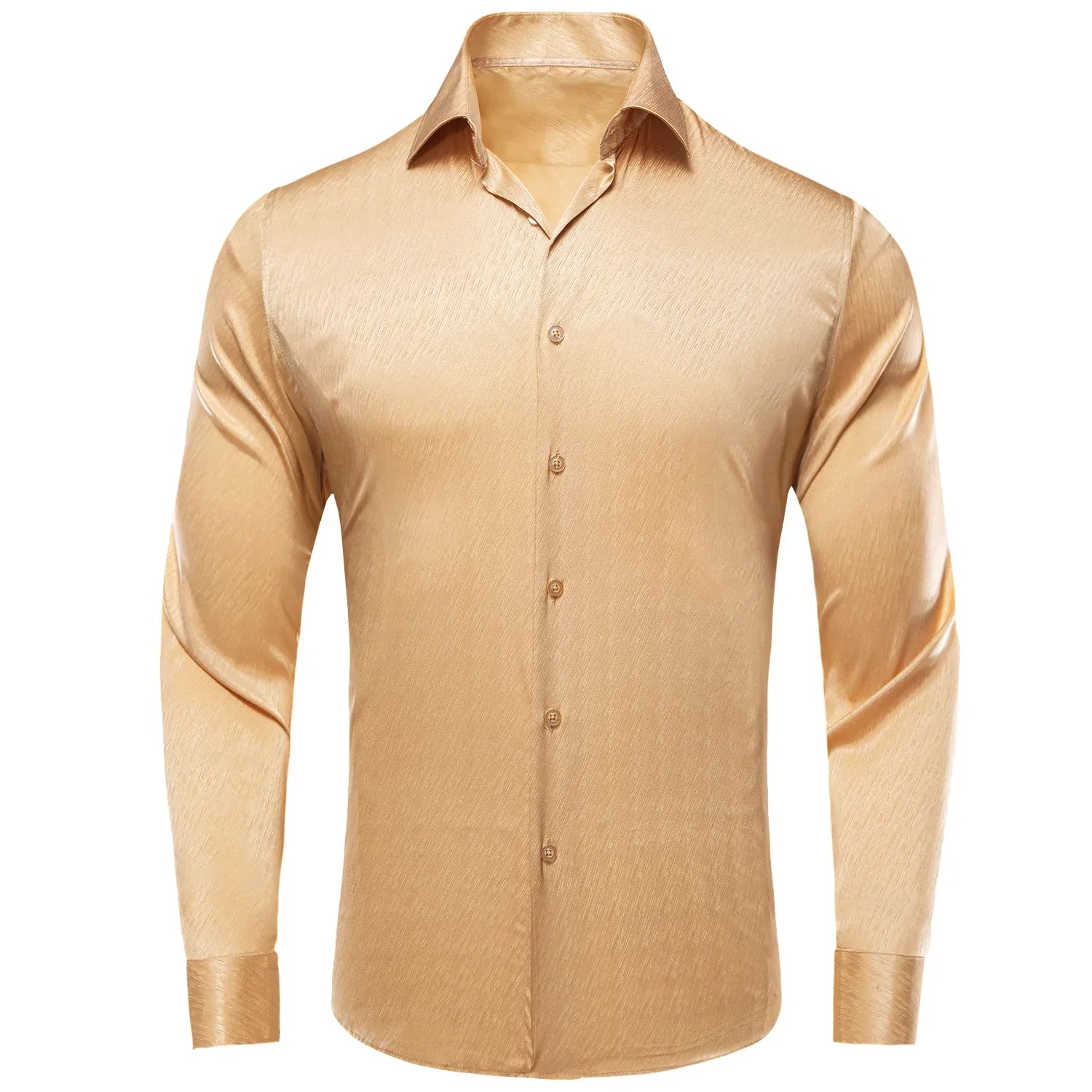 Beige Floral Silk Dress Shirt shirt S   - Sophisticated Gentlemen