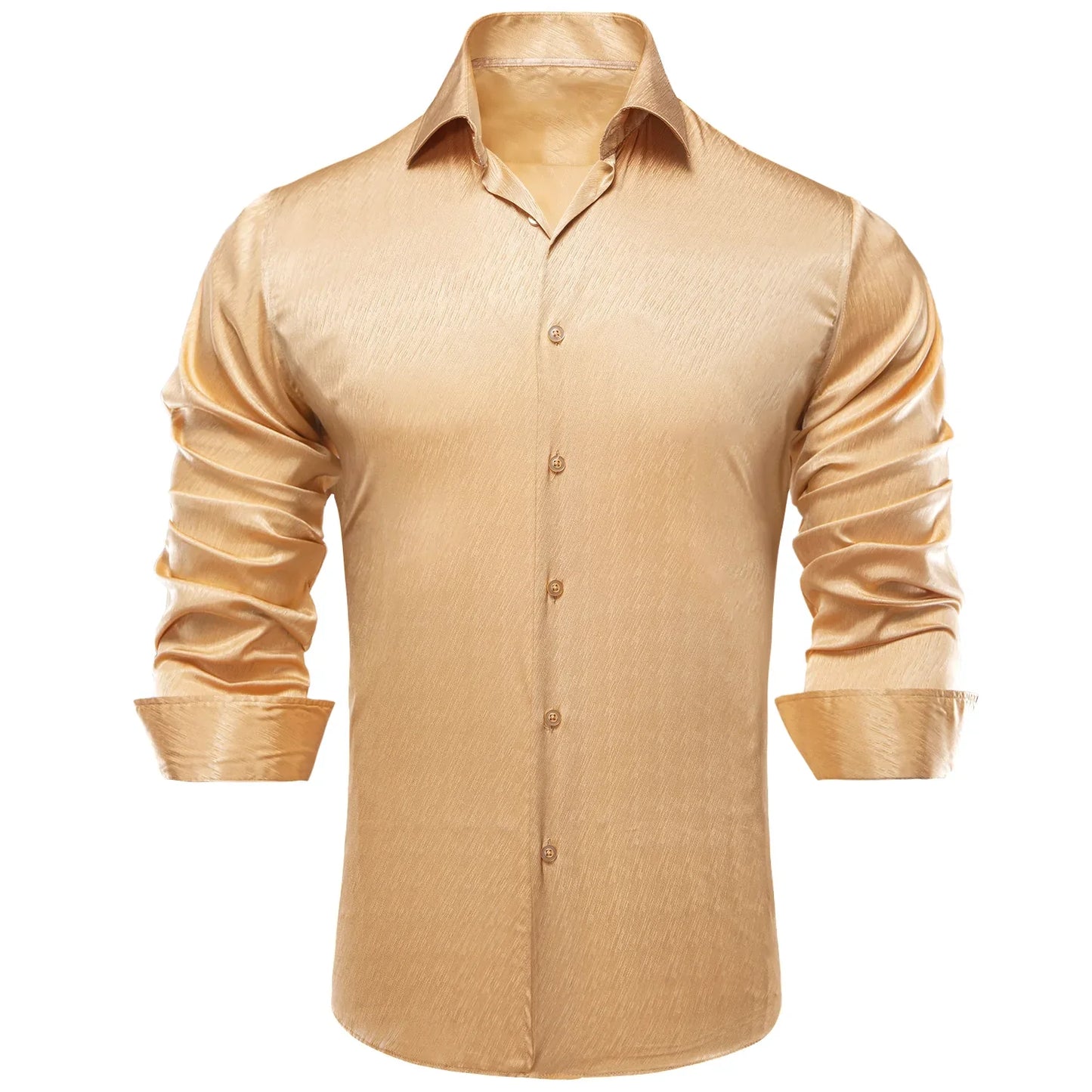 Beige Floral Silk Dress Shirt shirt    - Sophisticated Gentlemen