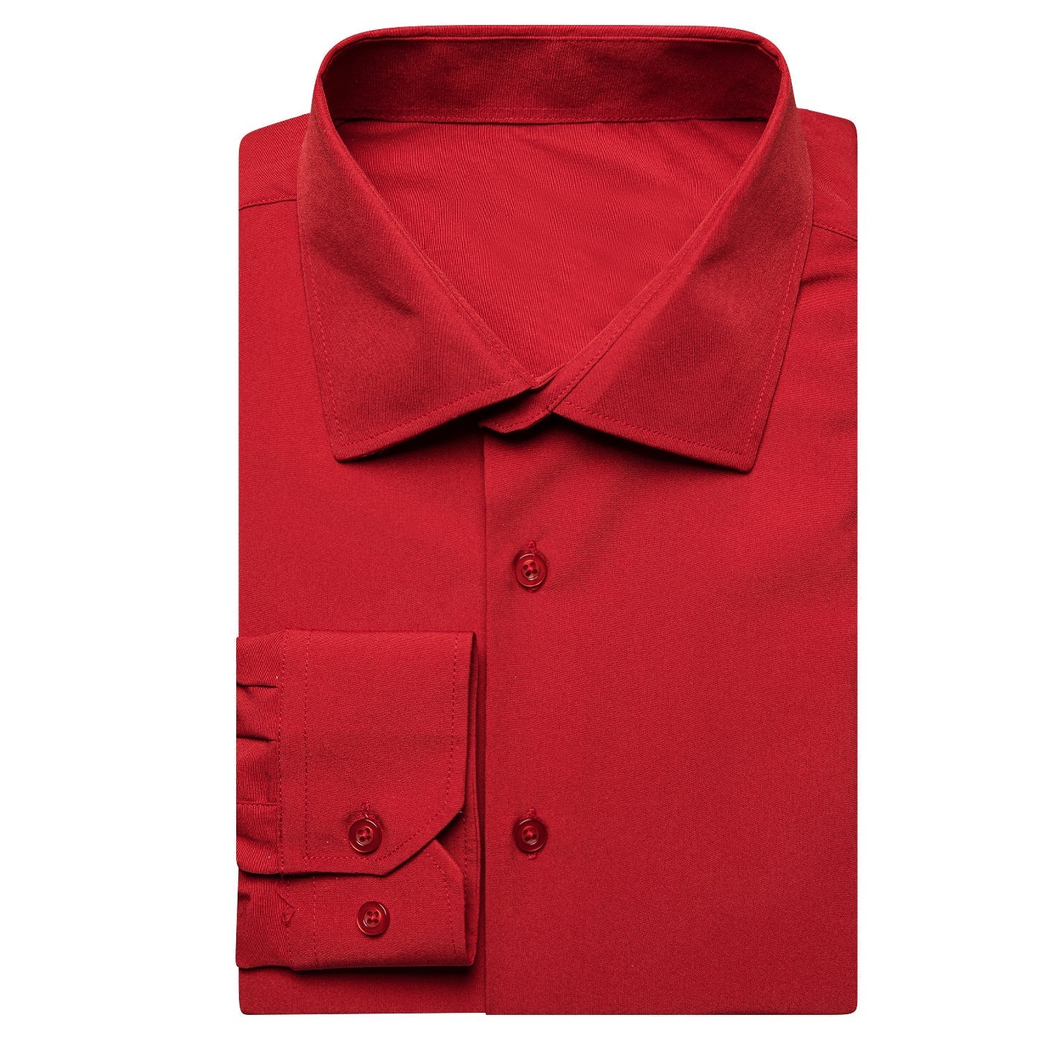 Solid Red Silk Dress Shirt shirt    - Sophisticated Gentlemen