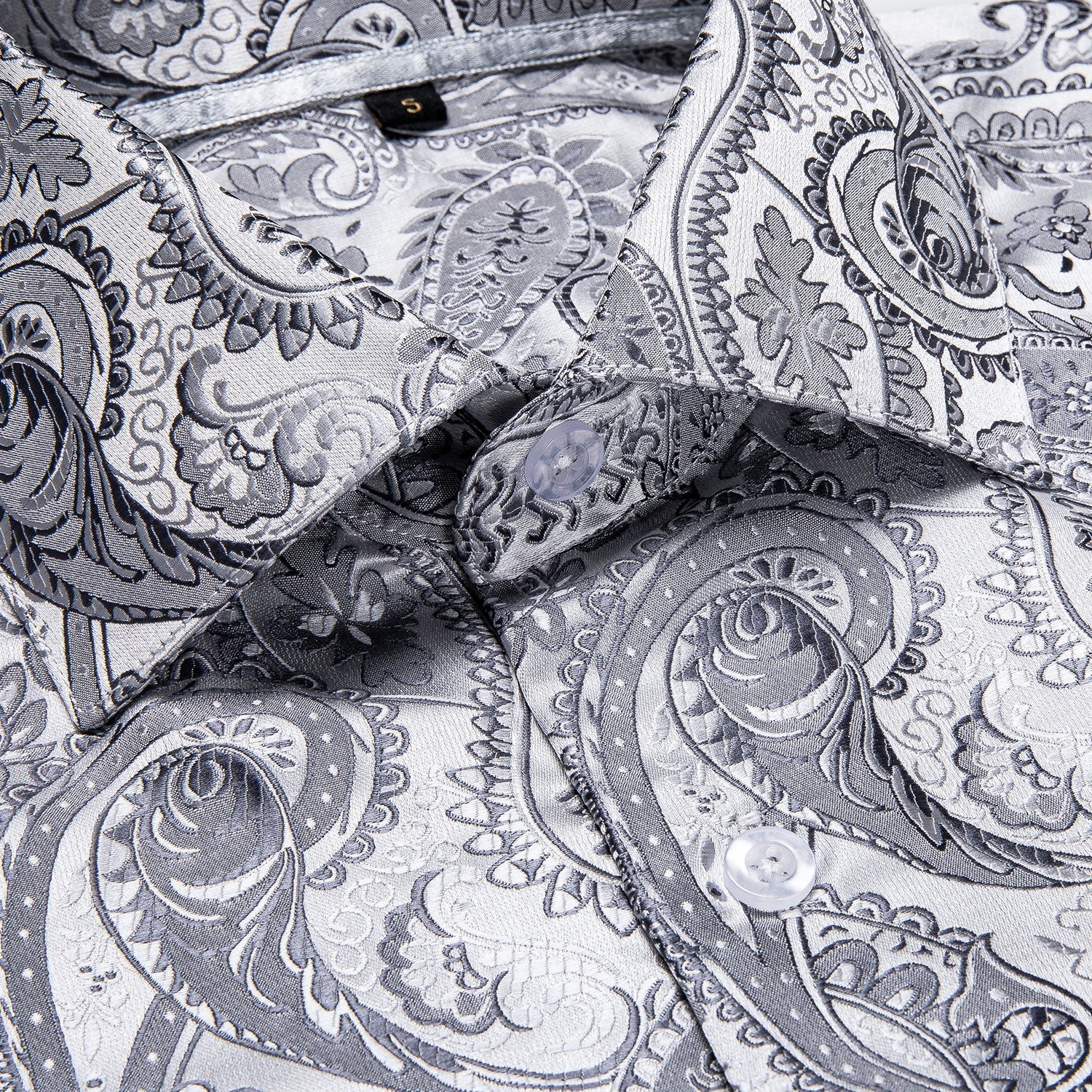 Silver Paisley Dress Shirt shirt    - Sophisticated Gentlemen