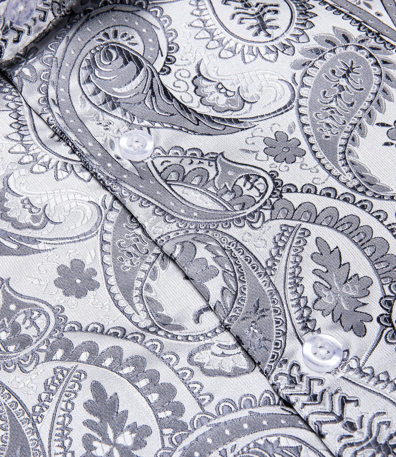 Silver Paisley Dress Shirt shirt    - Sophisticated Gentlemen