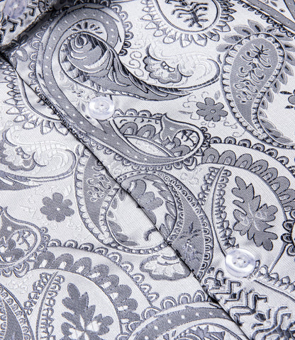 Silver Paisley Dress Shirt shirt    - Sophisticated Gentlemen