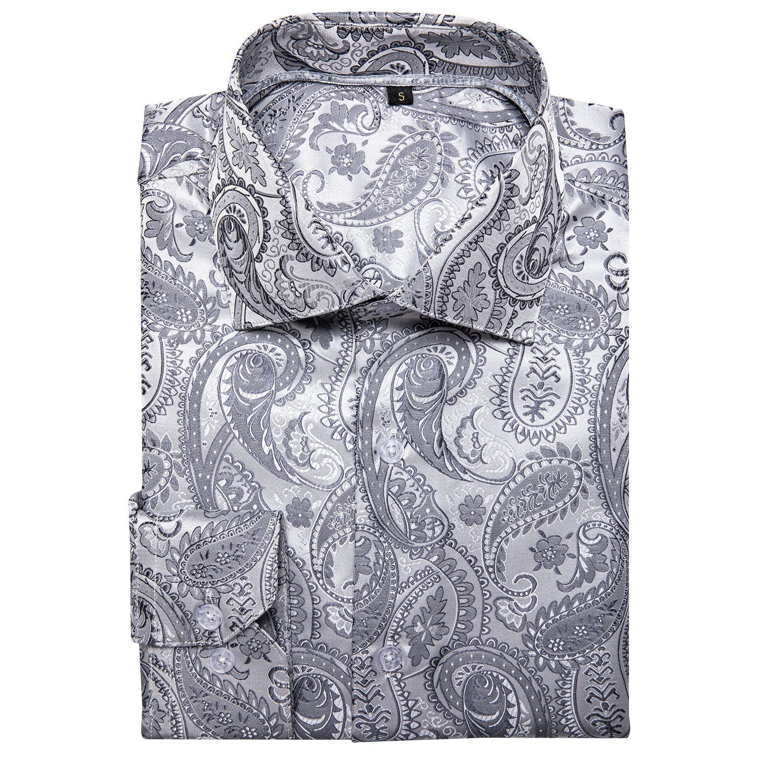Silver Paisley Dress Shirt shirt    - Sophisticated Gentlemen