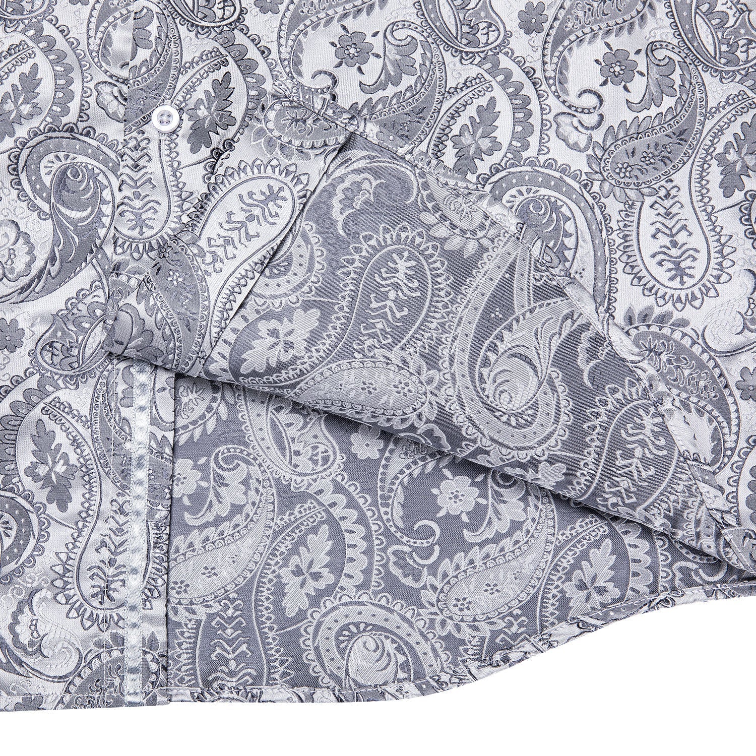 Silver Paisley Dress Shirt shirt    - Sophisticated Gentlemen