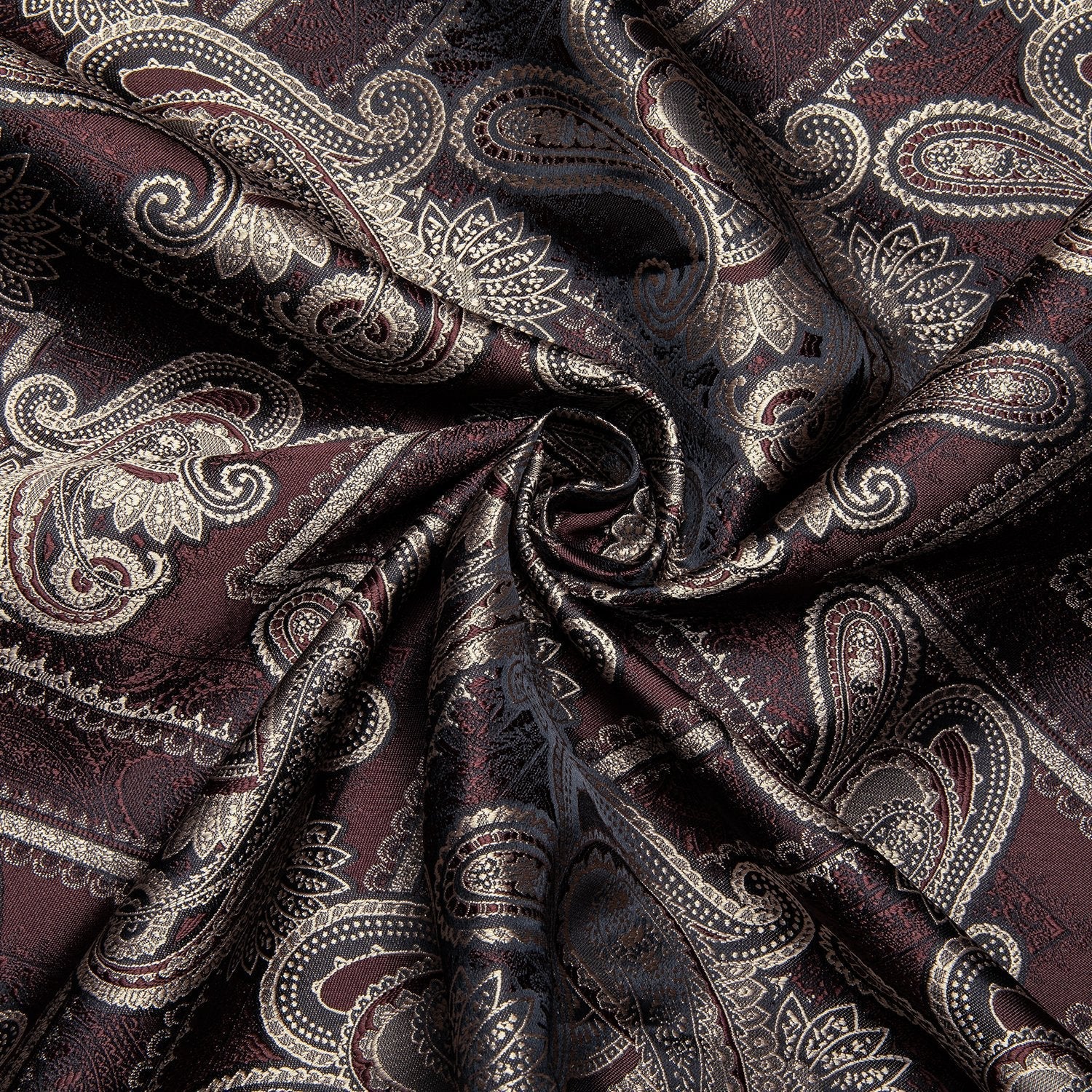Burgundy and Brown Paisley Dress Shirt shirt    - Sophisticated Gentlemen