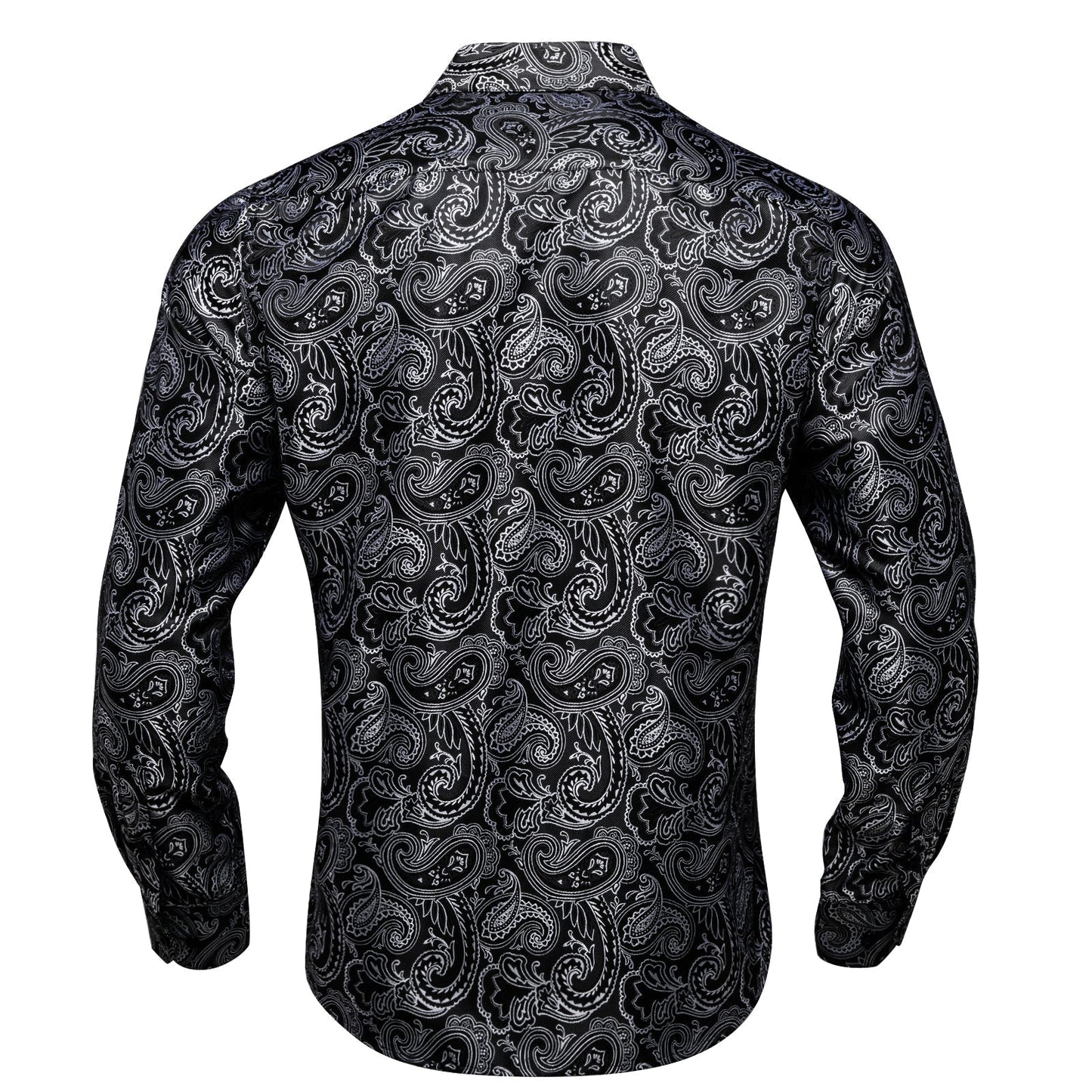Black and Gray Paisley Dress Shirt shirt    - Sophisticated Gentlemen