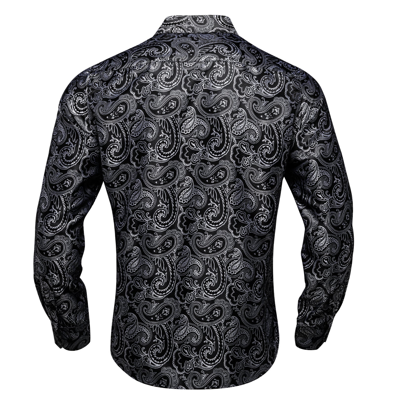 Black and Gray Paisley Dress Shirt shirt    - Sophisticated Gentlemen