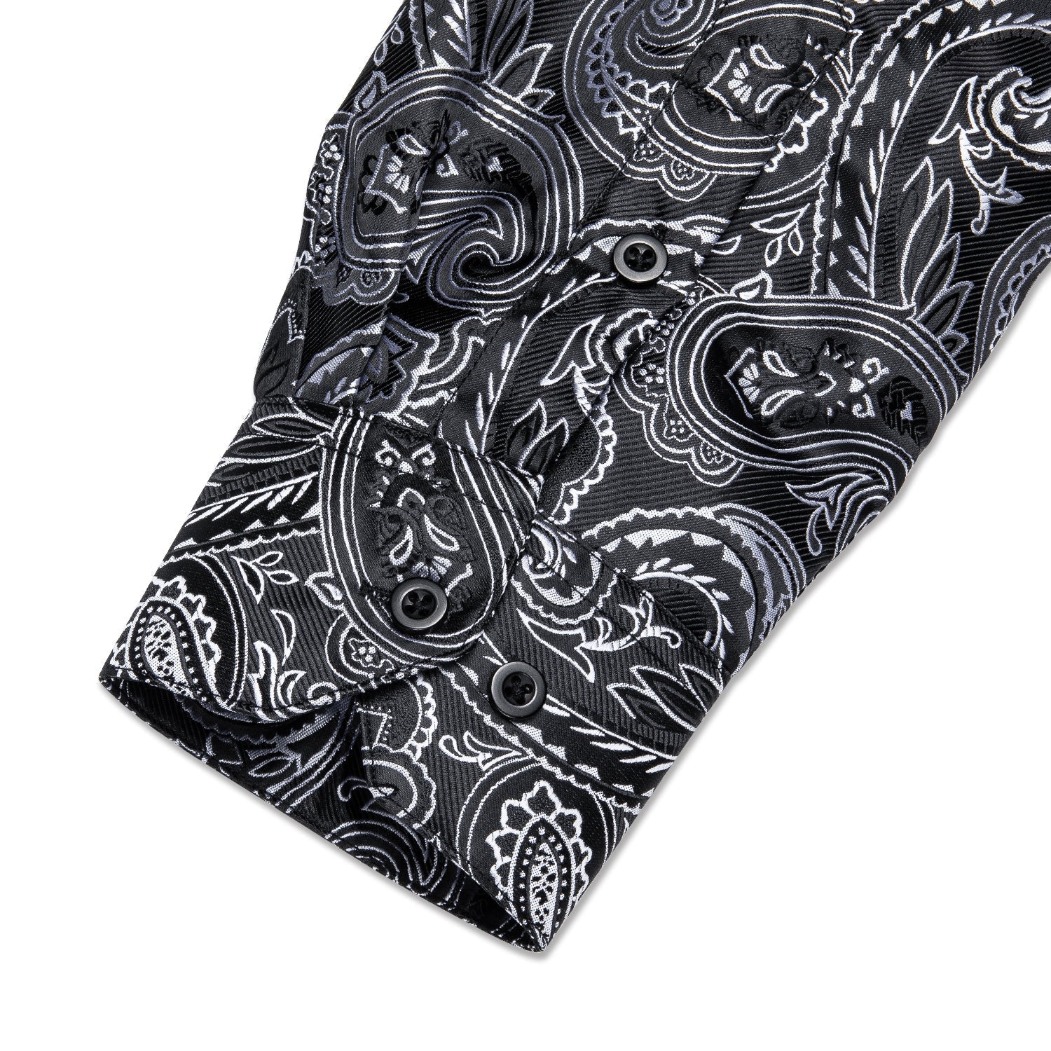 Black and Gray Paisley Dress Shirt shirt    - Sophisticated Gentlemen