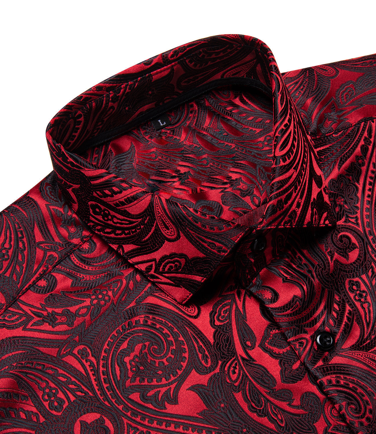 Dark Red Paisley Dress Shirt shirt    - Sophisticated Gentlemen