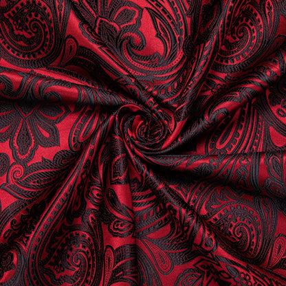 Dark Red Paisley Dress Shirt shirt    - Sophisticated Gentlemen