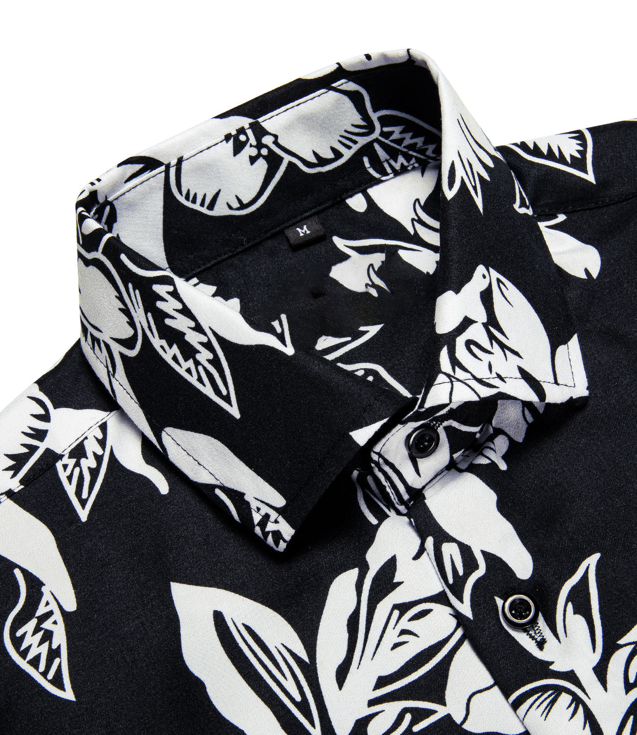 Black and White Floral Dress Shirt shirt    - Sophisticated Gentlemen
