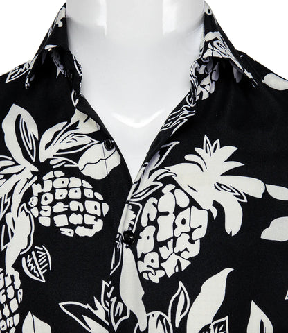 Black and White Floral Dress Shirt shirt    - Sophisticated Gentlemen