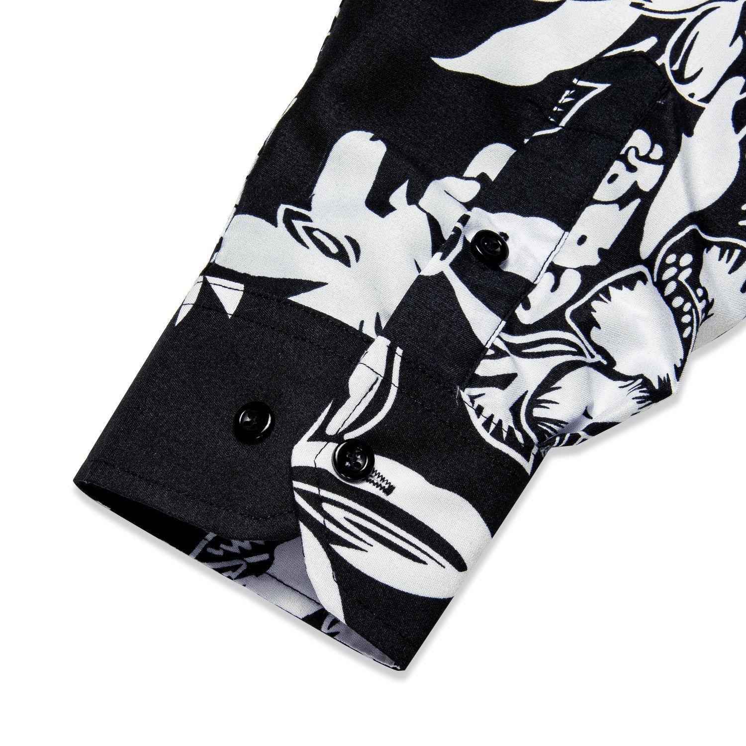 Black and White Floral Dress Shirt shirt    - Sophisticated Gentlemen