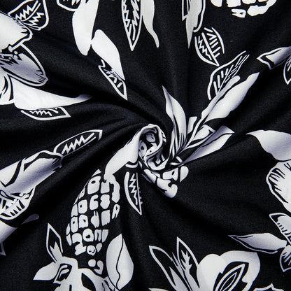 Black and White Floral Dress Shirt shirt    - Sophisticated Gentlemen
