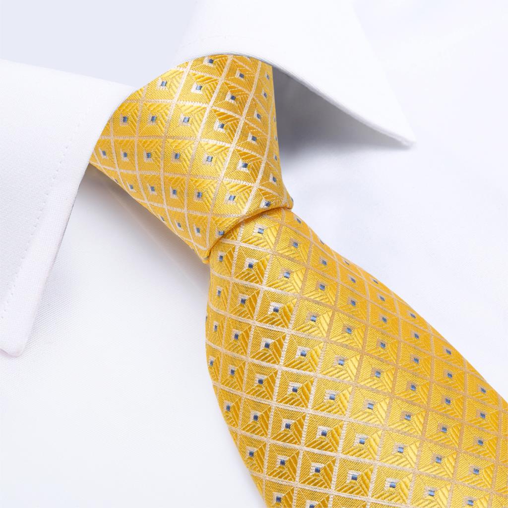 Gold and Diamonds Tie, Pocket Square and Cufflinks - SOPHGENT