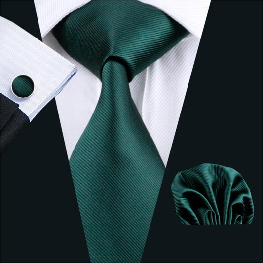 Green Green Grass Tie, Pocket Square and Cufflinks - SOPHGENT