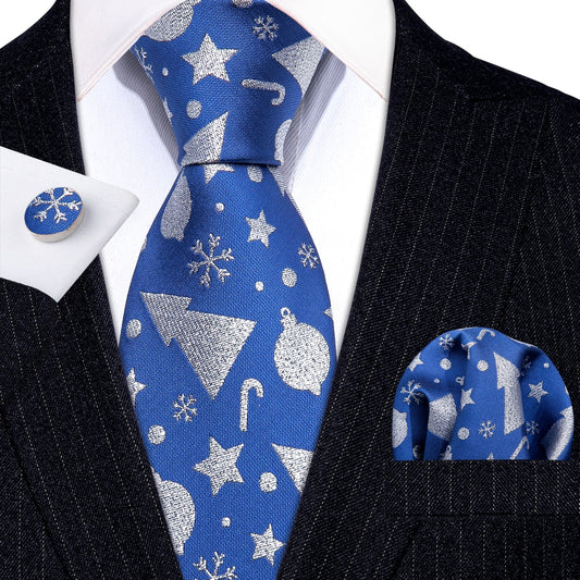 Snow Decorations Tie, Pocket Square and Cufflinks - SOPHGENT