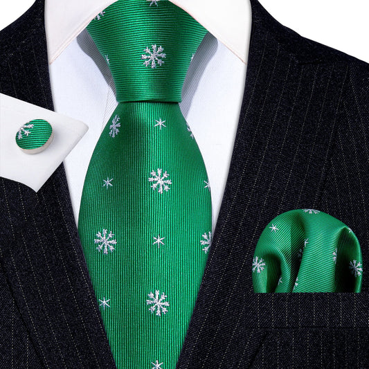 Snowflakes Tie, Pocket Square and Cufflinks - SOPHGENT