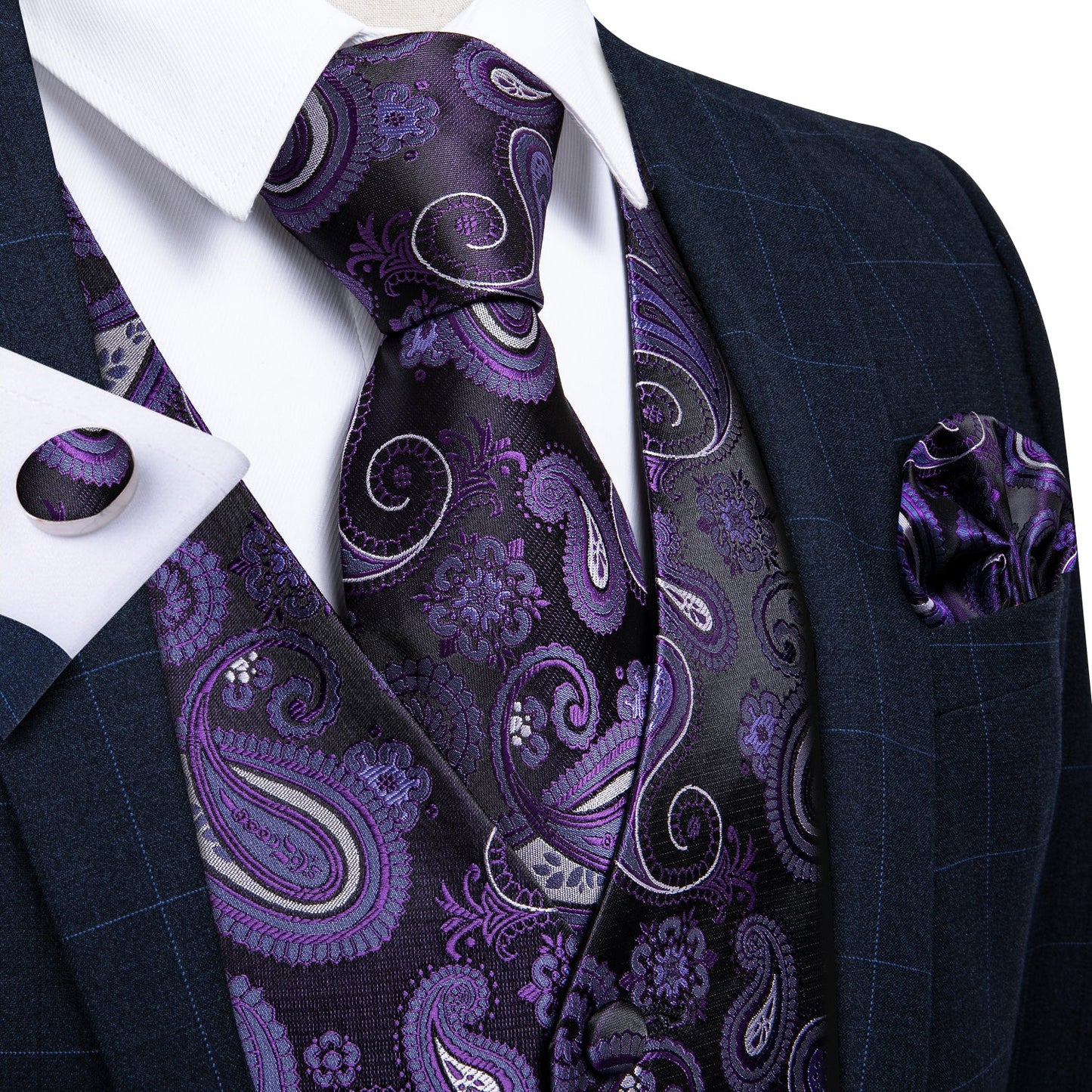 Purple Paisley Vest Set - SOPHGENT