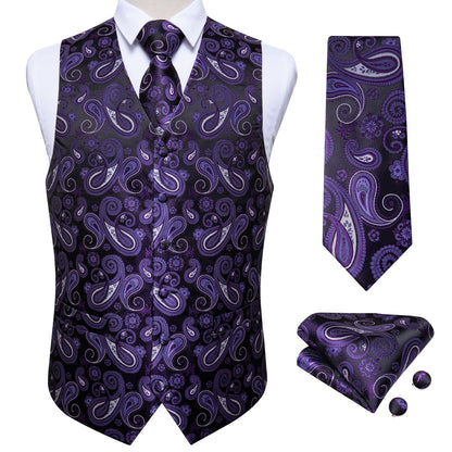 Purple Paisley Vest Set vest set    - Sophisticated Gentlemen