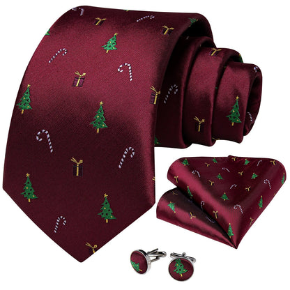 Christmas Decorations Tie, Pocket Square and Cufflinks tie sets    - Sophisticated Gentlemen
