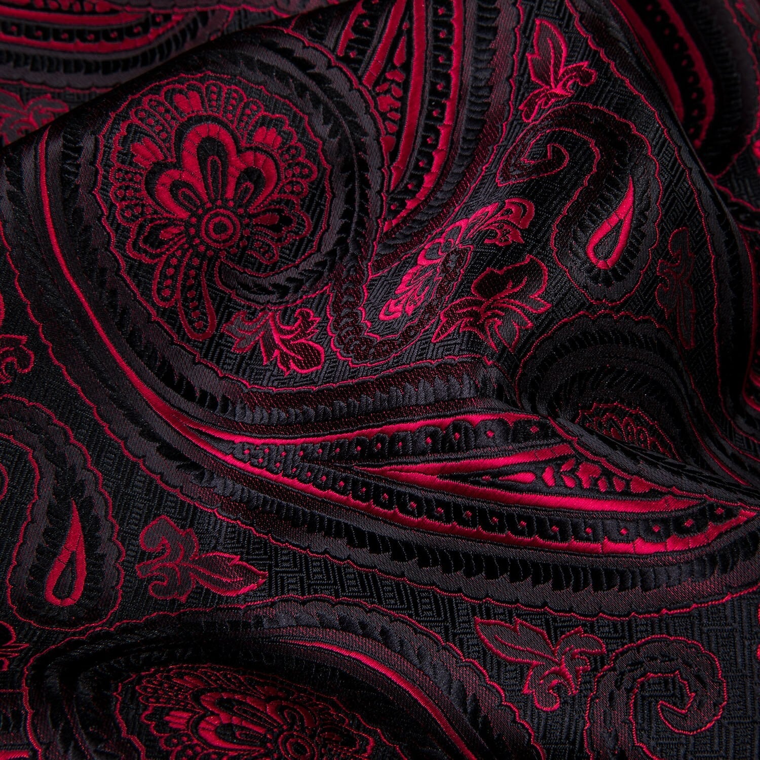 Red and Black Paisley Dress Shirt shirt    - Sophisticated Gentlemen