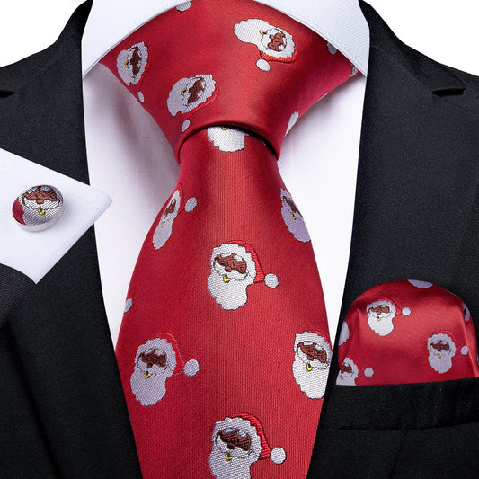 Santa Claus Tie, Pocket Square and Cufflinks tie sets Standard packaging   - Sophisticated Gentlemen