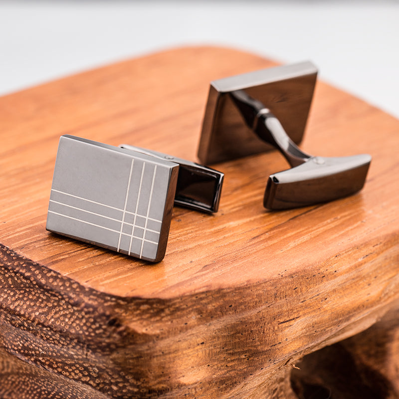 Gunmetal Cufflinks Cufflink    - Sophisticated Gentlemen