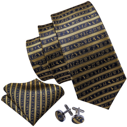 Egyptian Hieroglyphs Tie Set     - Sophisticated Gentlemen