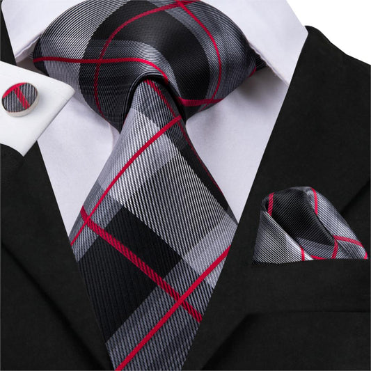 Hooded Crow Tie, Pocket Square and Cufflinks - SOPHGENT