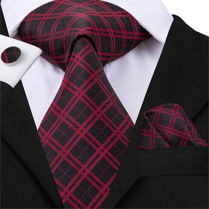 Bulls Blood Tie, Pocket Square and Cufflinks - SOPHGENT