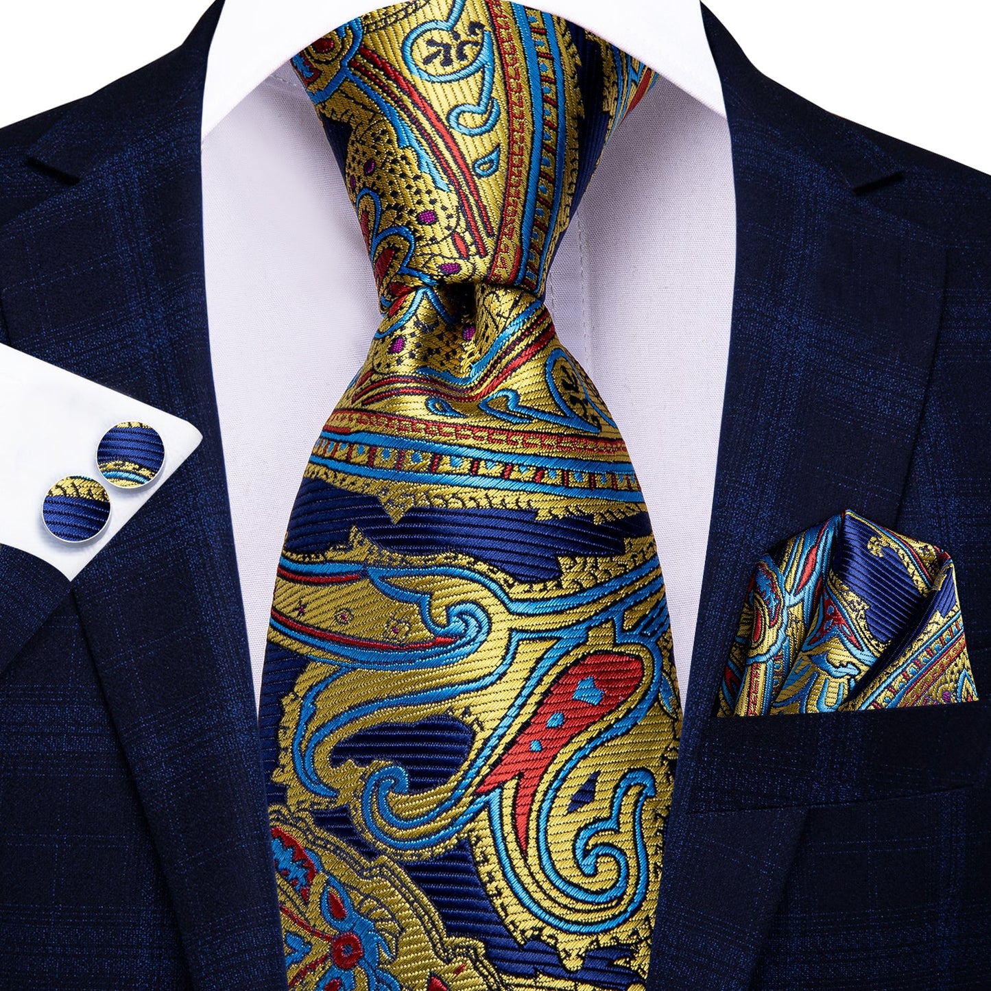 Abstract Nature Tie, Pocket Square and Cufflinks - SOPHGENT