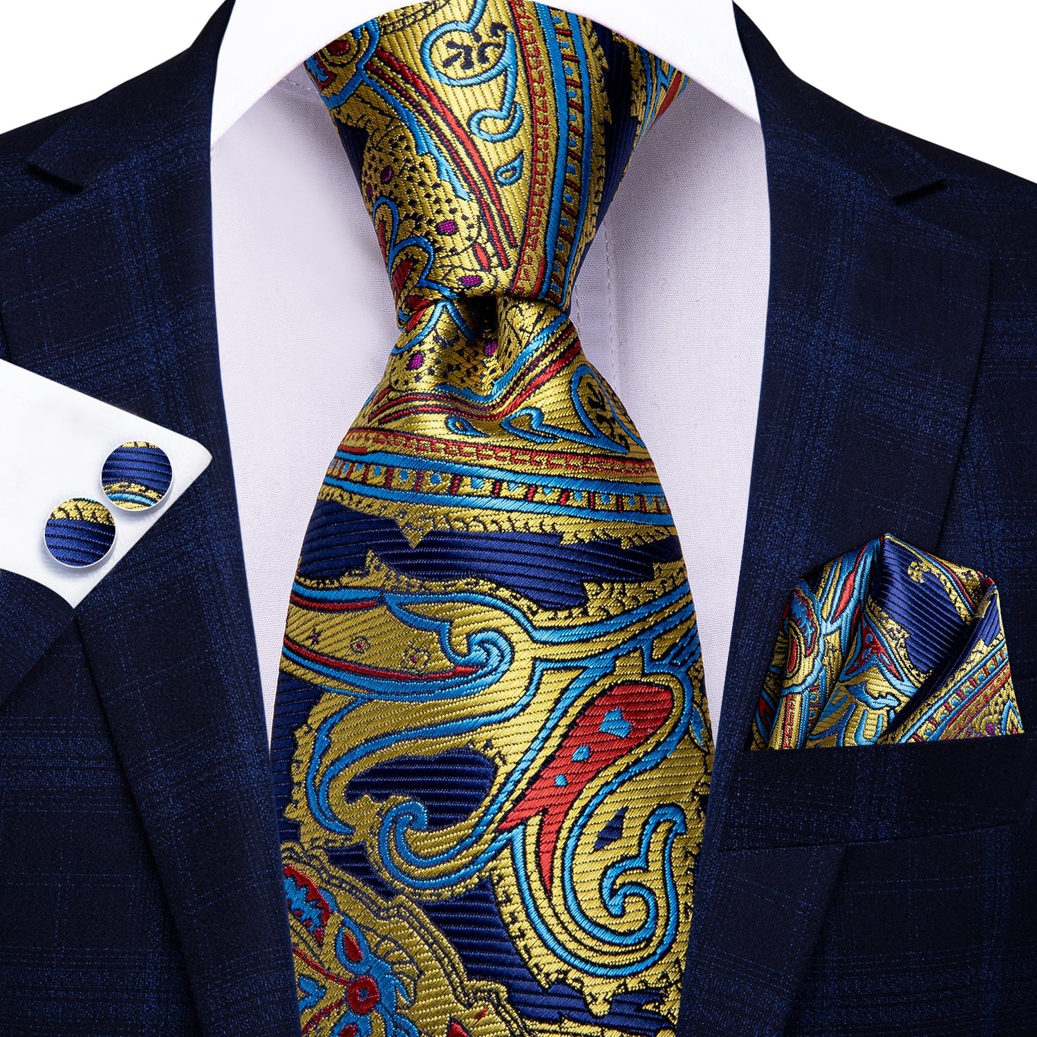 Abstract Nature Tie, Pocket Square and Cufflinks - SOPHGENT
