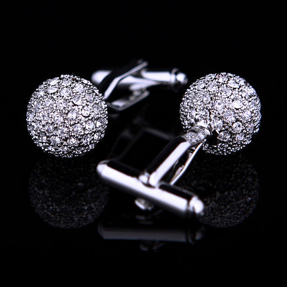 Silver Crystal Ball Cufflinks - SOPHGENT