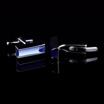 Crystal Sky Blue Cufflinks Cufflink    - Sophisticated Gentlemen