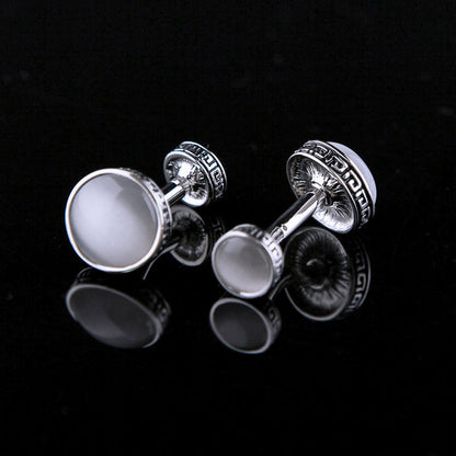 Round Mother Of Pearl Cufflinks - SOPHGENT