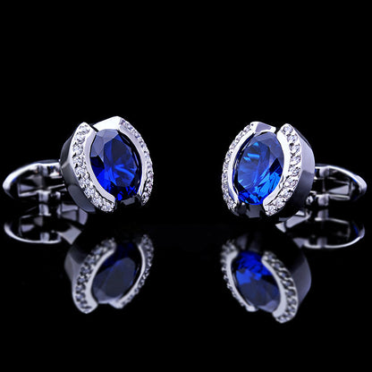 Crystal Blue Stone Cufflinks - SOPHGENT